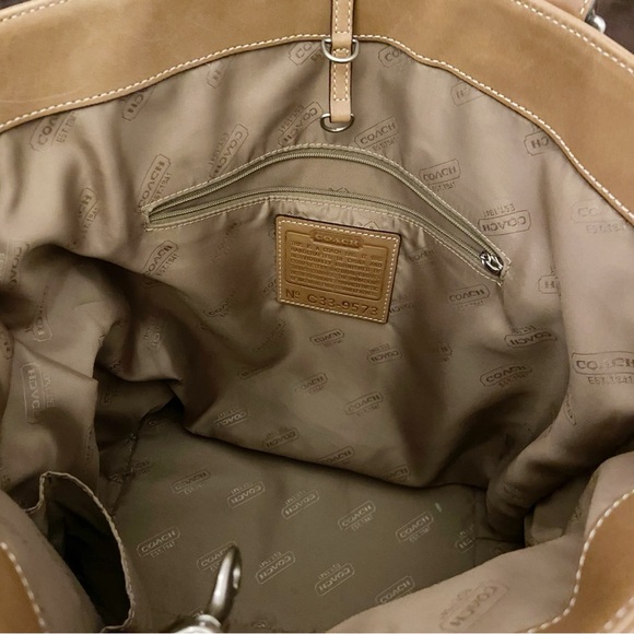 COACH Large Camel Leather Shoulder/Tote Bag - Picture 6 of 13